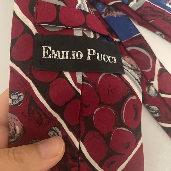 EMILIO PUCCI multicolor stripe tie 100% silk Italy - Picture 2 of 2